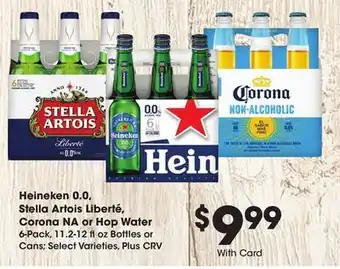 Ralphs Heineken 0.0, Stella Artois Liberté, Corona NA or Hop Water offer