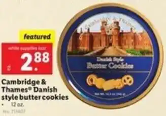 Lidl Cambridge & Thames Danish Style Butter Cookies 12 oz offer