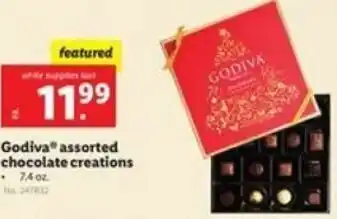 Lidl Godiva Assorted Chocolate Creations 7.4 oz offer