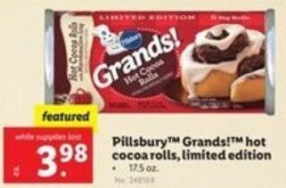 Lidl Pillsbury Grands Hot Cocoa Rolls, Limited Edition offer