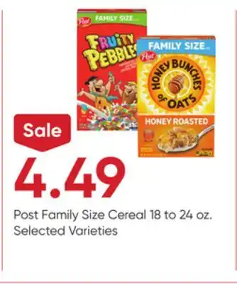 Stater Bros Post Family Size Cereal offer