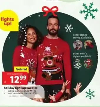 Lidl Holiday Light Up Sweater offer