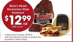 Ralphs Boar's Head Romanian Style Pastrami offer