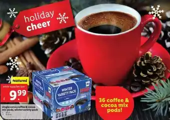 Lidl Single Serve Coffee & Cocoa Mix Pods, Winter Variety Pack offer