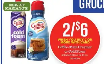 Mariano's Coffee-Mate Creamer or Cold Foam offer