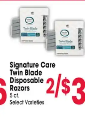 Jewel-Osco Signature Care Twin Blade Disposable Razors offer