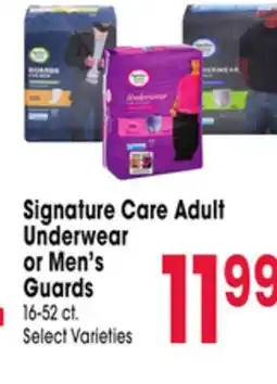 Jewel-Osco Signature Care Adult Underwear or Men's Guards offer