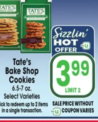 Jewel-Osco Tate's Bake Shop Cookies offer