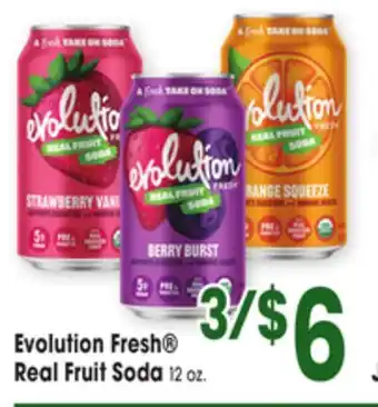 Jewel-Osco Evolution Fresh Real Fruit Soda offer