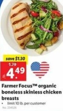 Lidl Farmer Focus Organic Boneless Skinless Chicken Breasts offer