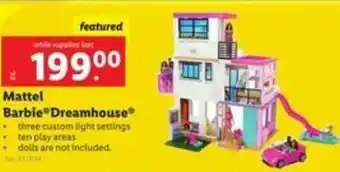 Lidl Mattel Barbie Dreamhouse offer