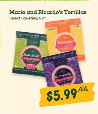 Sprouts Farmers Market Maria and Ricardo's Tortillas offer