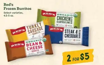 Sprouts Farmers Market Red's Frozen Burritos offer