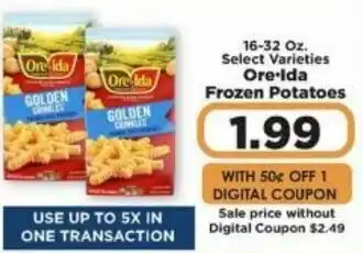IGA Ore-Ida Frozen Potatoes 16-32 oz offer