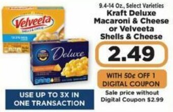 IGA Kraft Deluxe Macaroni & Cheese Or Velveeta Shells & Cheese offer