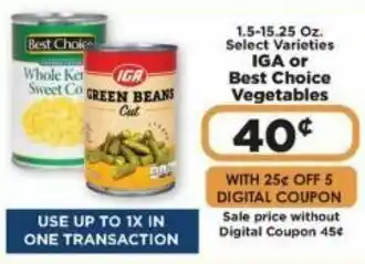 IGA IGA Or Best Choice Vegetables offer