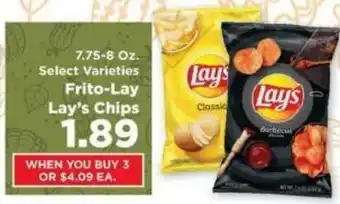 IGA Frito-Lay Lay's Chips 7.75-8 oz offer