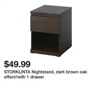 Ikea STORKLINTA Nightstand, dark brown oak effect/with 1 drawer offer