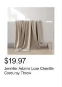 Costco Jennifer Adams Luxe Chenille Corduroy Throw offer