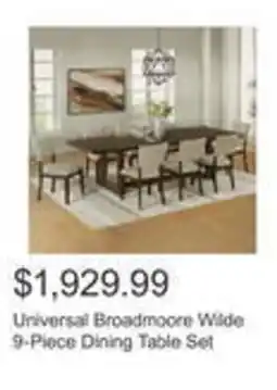 Costco Universal Broadmoore Wilde 9-Piece Dining Table Set offer