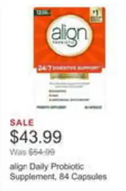 Costco align Daily Probiotic Supplement offer