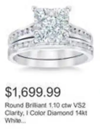 Costco Round Brilliant 1,10 ctw VS2 Clarity, I Color Diamond 14kt White... offer