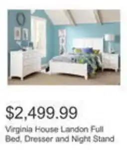 Costco Virginia House Landon Full Bed, Dresser and Night Stand offer