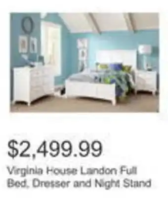 Costco Virginia House Landon Full Bed, Dresser and Night Stand offer