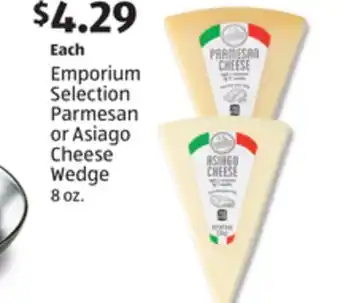 Aldi Emporium Selection Parmesan or Asiago Cheese Wedge offer