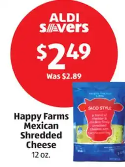 Aldi Happy Farms Mexican Shredded Cheese offer