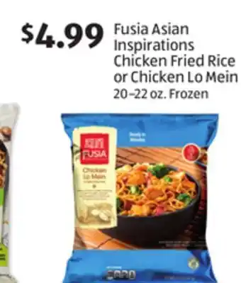 Aldi Fusia Asian Inspirations Chicken Fried Rice or Chicken Lo Mein offer