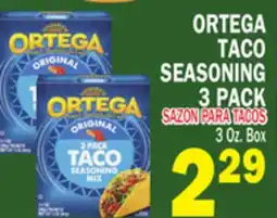 Bravo Supermarkets ORTEGA TACO SEASONING 3 PACK offer