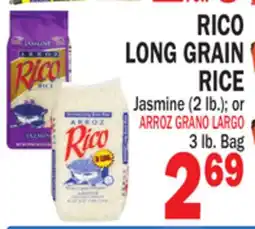 Bravo Supermarkets RICO LONG GRAIN RICE 3 lb. Bag offer