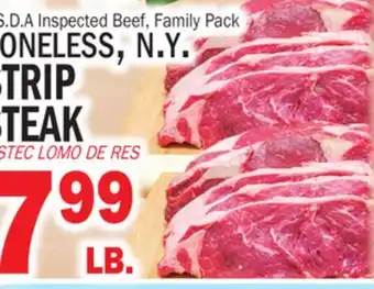 Bravo Supermarkets BONELESS, N.Y. STRIP STEAK offer