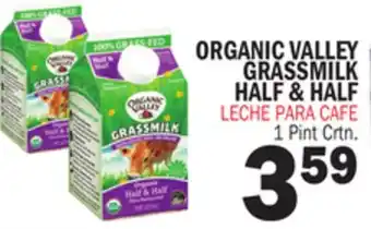 Bravo Supermarkets ORGANIC VALLEY GRASSMILK HALF & HALF offer