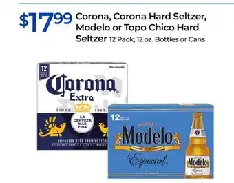 Rite Aid Corona, Corona Hard Seltzer, Modelo or Topo Chico Hard Seltzer offer