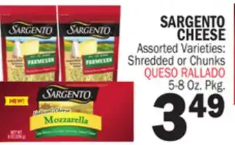 Bravo Supermarkets SARGENTO CHEESE offer