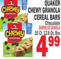 Bravo Supermarkets QUAKER CHEWY GRANOLA CEREAL BARS offer