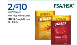 Rite Aid Halls Cough Drops offer