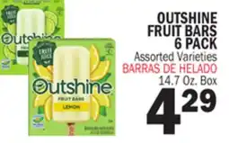 Bravo Supermarkets OUTSHINE FRUIT BARS 6 PACK offer