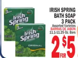 Bravo Supermarkets IRISH SPRING BATH SOAP 3 PACK offer