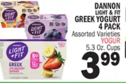 Bravo Supermarkets DANNON LIGHT & FIT GREEK YOGURT offer