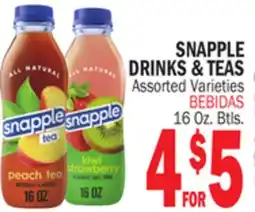 Bravo Supermarkets SNAPPLE DRINKS & TEAS offer