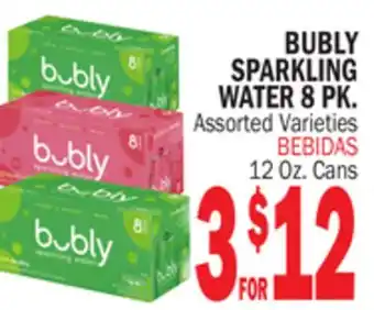 Bravo Supermarkets BUBLY SPARKLING WATER 8 PK offer