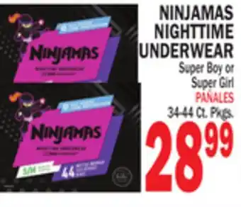 Bravo Supermarkets NINJAMAS NIGHTTIME UNDERWEAR offer