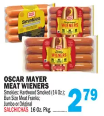 Bravo Supermarkets OSCAR MAYER MEAT WIENERS 16 Oz. Pkg offer