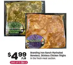 Grocery Outlet Branding Iron Ranch Marinated Boneless, Skinless Chicken Thighs offer