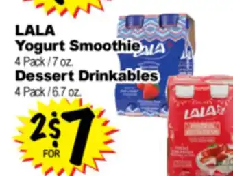 Superior Grocers LALA Yogurt Smoothie, 4 Pack/7 oz., Dessert Drinkables, 4 Pack/6.7 oz offer