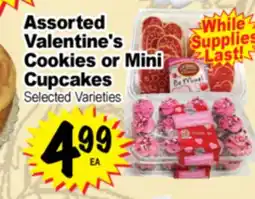 Superior Grocers Assorted Valentine's Cookies or Mini Cupcakes offer