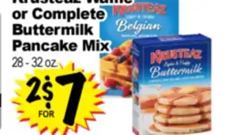 Superior Grocers Krusteaz Waffle or Complete Buttermilk Pancake Mix offer